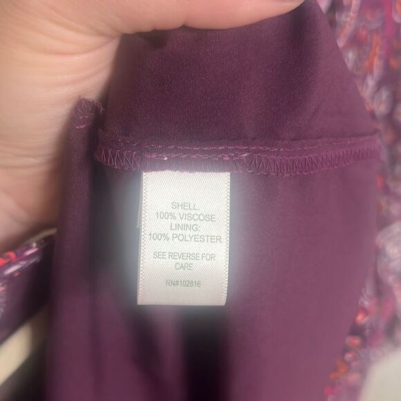 ✨Garnet Hill Burgundy Paisley Bohemian Pocket Sz 12 Dress✨ - Picture 10 of 10